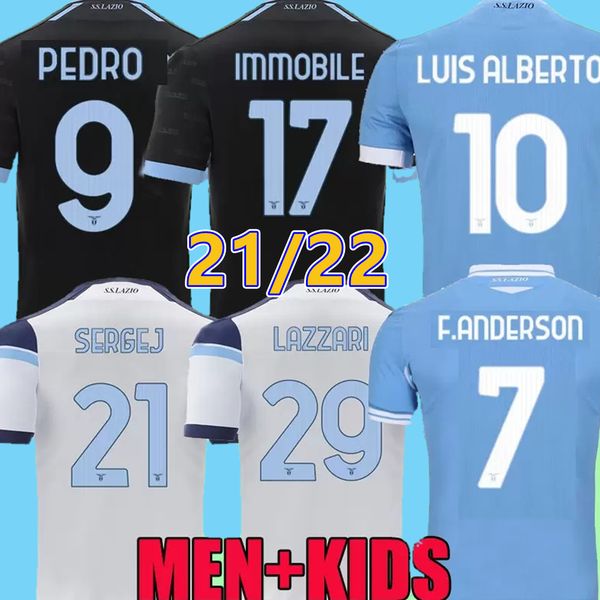 

lazio 21 22 pedro soccer jerseys luis alberto j.correa immobile f. anderson 2021 2022 maglie da hysaj sergej lazzari marusic vedat muriqi me, Black;yellow