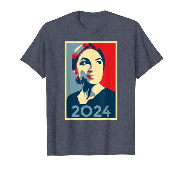 

aoc 2024 president retro t shirt, White;black