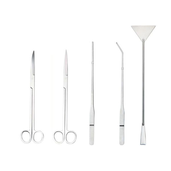 

mirrors 5 in 1 stainless steel aquarium aquascaping kit tank aquatic plant tools sets tweezers scissor spatula