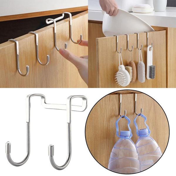 Ganci Binari Doppio gancio per porta dell'armadio a forma di S Porta-retro Cucina Camera da letto Ringhiera multifunzione S Gancio Gancio Chiusura Portaoggetti sospeso