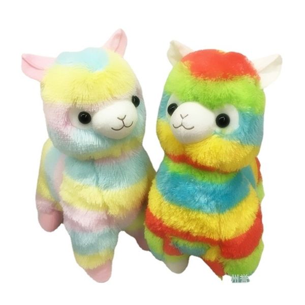 

anime cute japanese rainbow alpaca color grass mud horse animal plush toy doll creative gift pendant