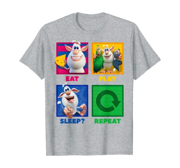 

booba eat play sleep repeat funny friendship for boys girls t-shirt, White;black