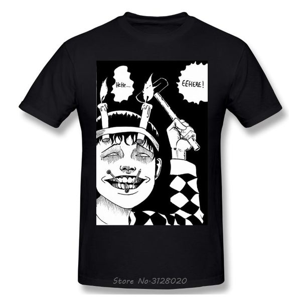 

men's t-shirts junji ito souichi tsujii t-shirt men birthday gifts short sleeves funny tees o-neck cotton uzumaki tshirt anime, White;black