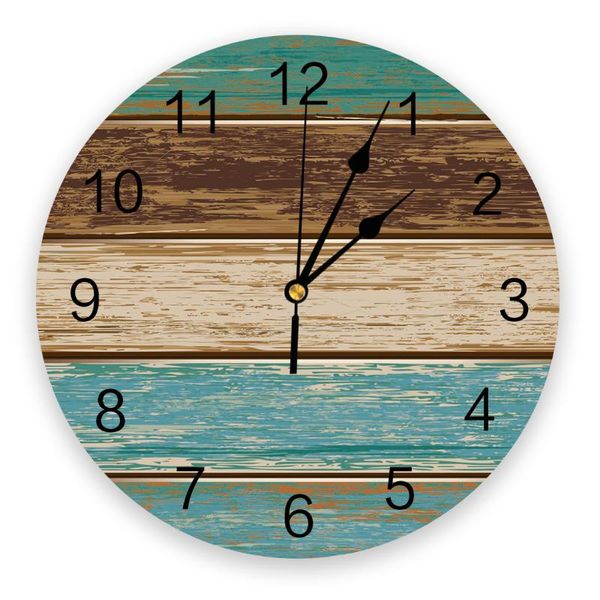 

wooden planks rustic wall clock kitchen home living room decorative kitchen wall decor hanging clock