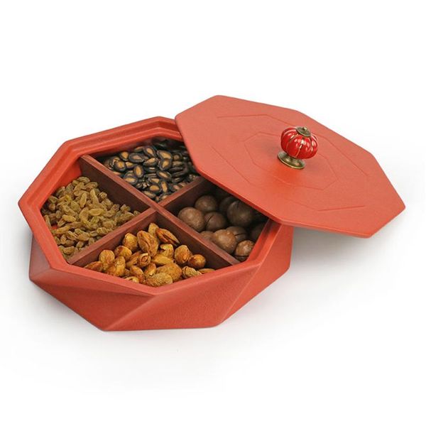 

storage bottles & jars geometry design food grade divided ceramic box for snack nuts candy assemble container with cover wedding year