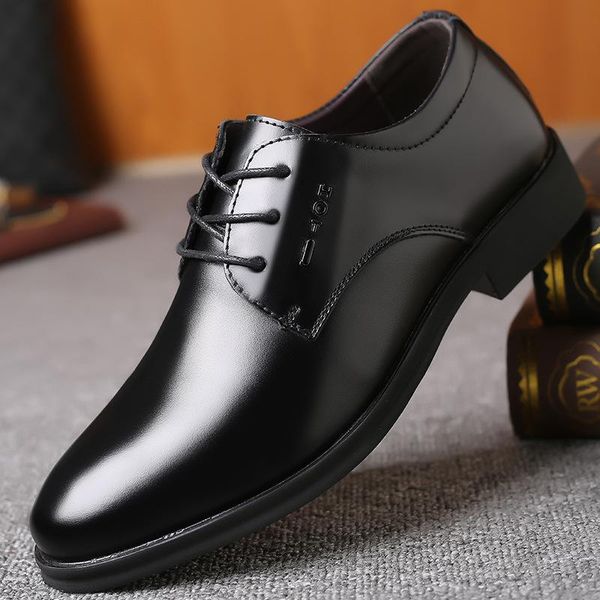 

dress shoes leather men business black breathable formal wedding basic