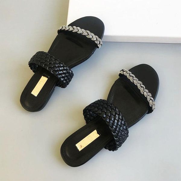 

slippers outdoor makeace soft soles flip flops flat design summer footwear women shoes slides, Black