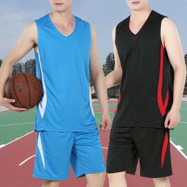 

men's tracksuits basketball suit quick-drying breathable jersey competition team uniform morning running training fitness sportswear, Gray