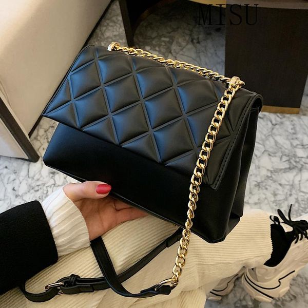 

high-end western style female bag rhombic crossbody bag 2021 new fashionable women's designer shoulder winter chain