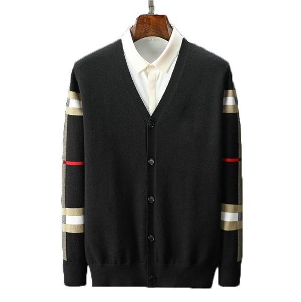 

new men's sweater letter embroidery knit winter fashion sweatshirt round neck v-neck long sleeve design asian size x-3xl v8, White;black