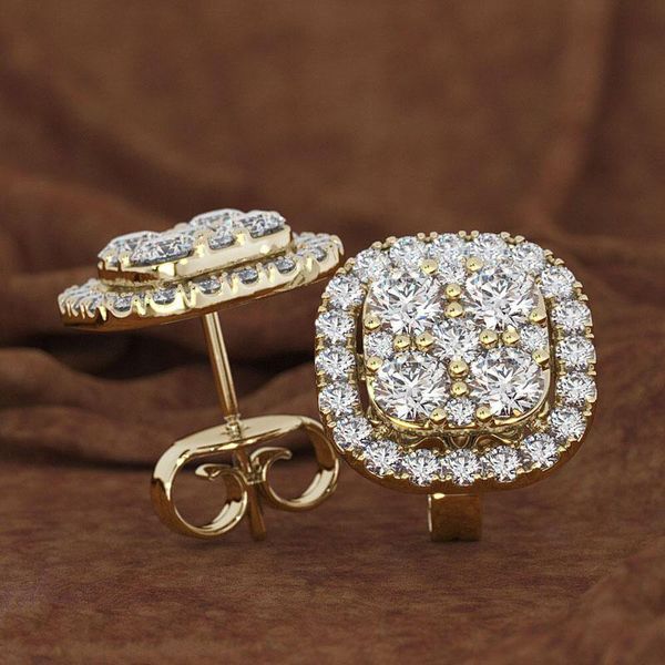 

stud mengyi exquisite and square zircon earrings for women luxury statement earring jewelry the party, Golden;silver