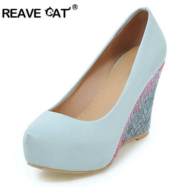 

dress shoes reave cat fashion women pumps 2021 high heels wedges platform summer elegant straw braid wedding stiletto a374, Black