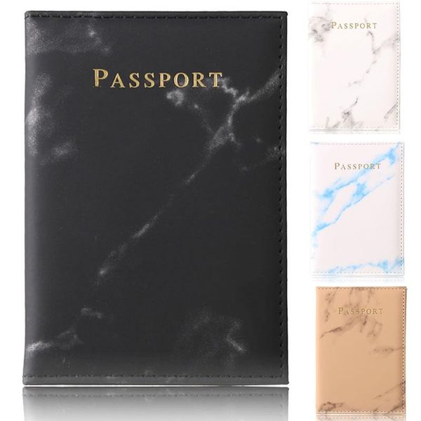 

card holders travel accessories vintage marble passport holder id cover portable bank women men business pu leather wallet case, Brown;gray