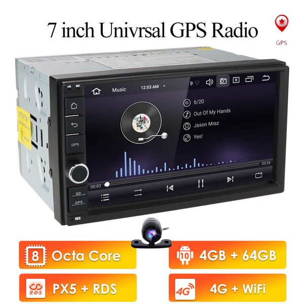 

2 din 7'' octa core universal android 10 4gb ram 64g rom car audio radio stereo gps navigation wifi 1024*600 touch screen 2din pc