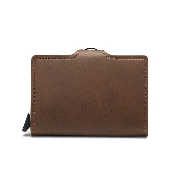 

bycobecy 2020 men women business credit card holder pu leather card id holder rfid card wallet buckle aluminium meta qylzou