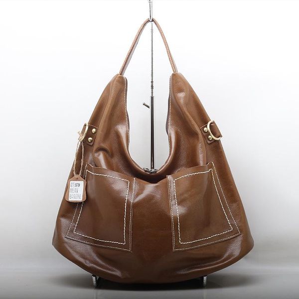 

evening bags retro genuine leather for women purses and handbags luxury designer shopper tote with pocket 100% cowhide shoulder bag 2021