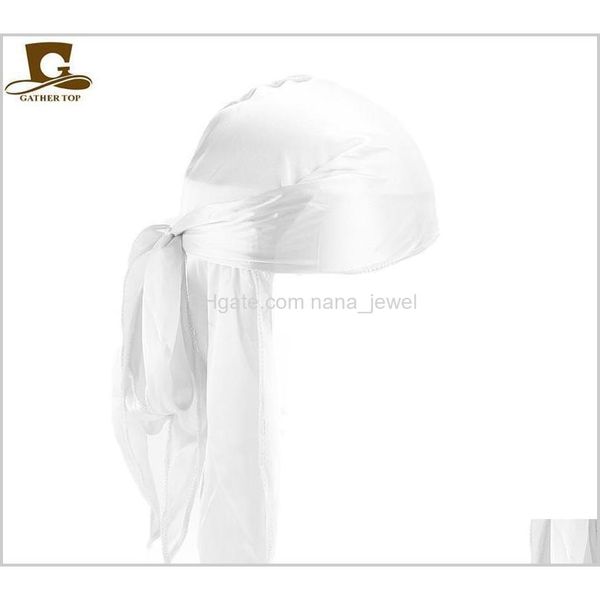 

silk long tail scarf cap men's satin durags bandanna turban wigs men silky durag headwear pi wmtdau paxe1 of3zi, Blue;gray
