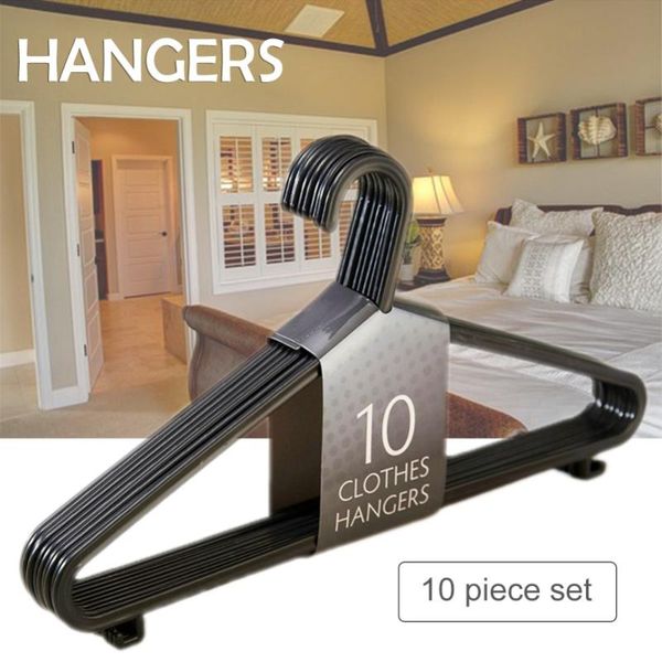 

clothing & wardrobe storage 10pcs hanger non-slip dry clothe hanging rack portable household dress organizer closet space saver black