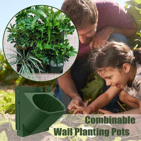 

single hole outdoor plant wall flower pot container vertical three-dimensional greening planting box steel structure garden