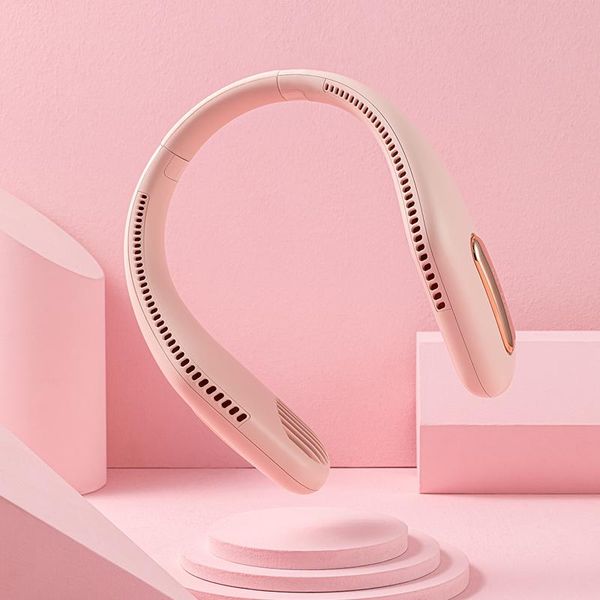 

electric fans mini leafless lazy hanging neck fan usb rechargeable outdoor sports portable wearable hung