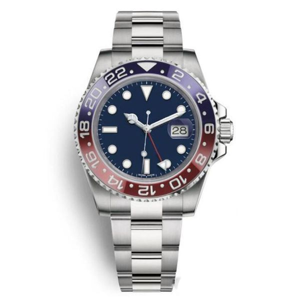 

u1 new mens watches men gmt blue red ceramic bezel automatic stainless strap solid clssp sports self-wind watches wristwatches ship, Slivery;brown