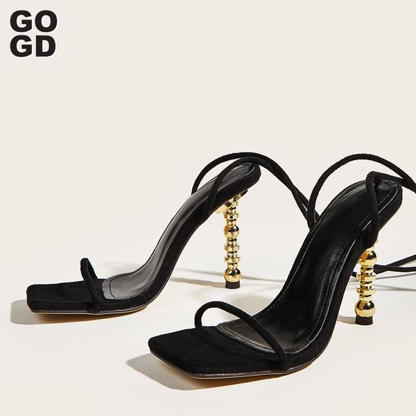 

dress shoes [gogd]after the 2021 summer fashion personality party contracted coach bind gourd is natural with sandals yards, Black