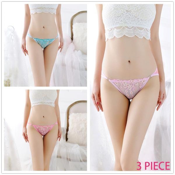 

women's panties transparent low-waist lace briefs, european and american ultra-thin breathable mesh shorts, Black;pink