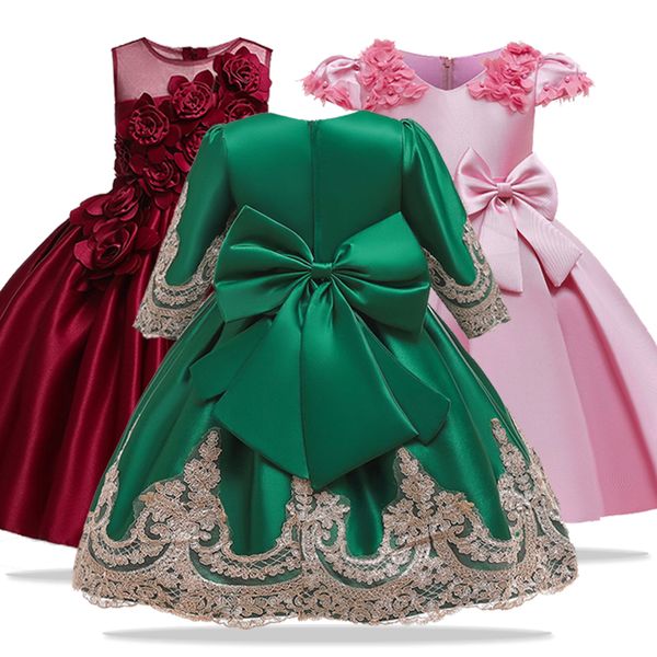 

girls dress elegant princess dress kids dresses for girls costume wedding party ball gown christmas children clothing 2-10 fs, Red;yellow