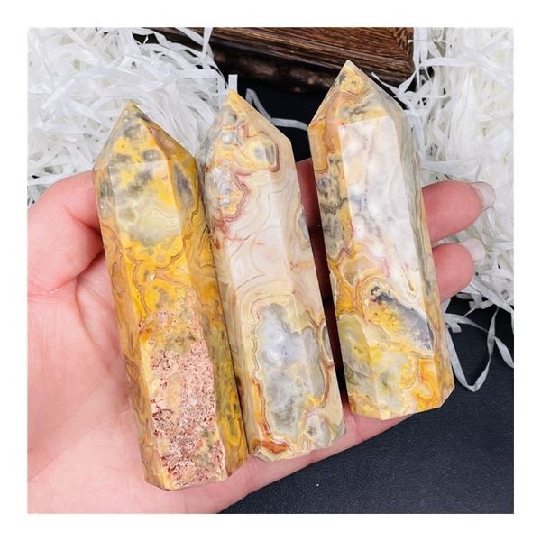 

decorative objects & figurines natural crazy agate quartz crystal point column polished hexagon home furnishing decoration