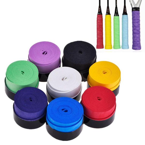 

sweatband 1pcs dry tennis racket grip anti-skid sweat absorbed wraps taps badminton grips racquet vibration overgrip sports, Yellow;black