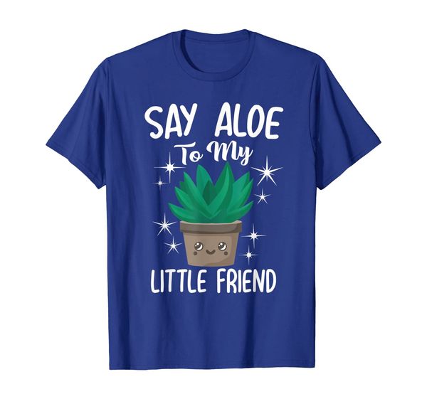 

say aloe to my little friend cute kawaii plant t-shirt, White;black