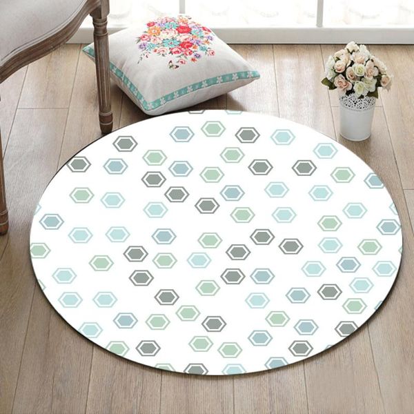 

bath mats round children's room floor area rugs living carpets bathroom non-slip cushion home door mat concise style simple hexagons
