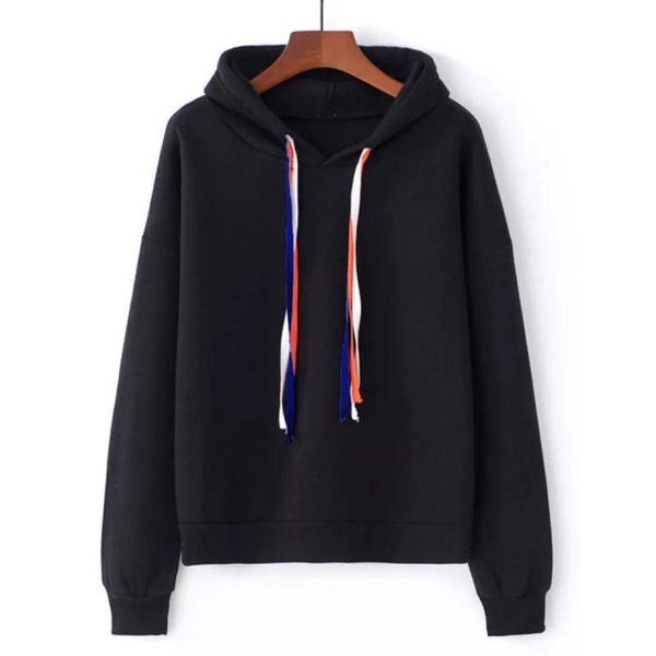 

women's hoodies & sweatshirts sweatshirt women streetwear kpop pullover hooded autumn long sleeve korean style f731, Black