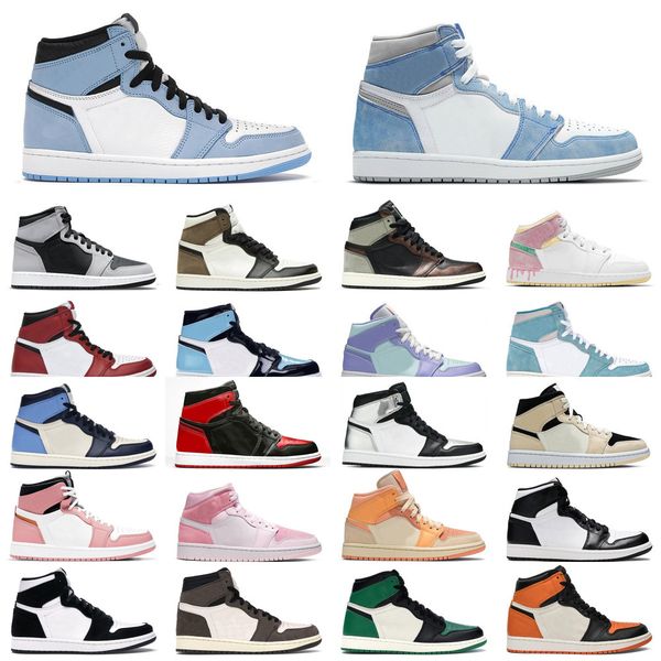 

2021 mens basketball shoes 1s womens hyper royal shadow 2.0 university blue bred patent dark cactus jack green men trainer sport sneakerstcd