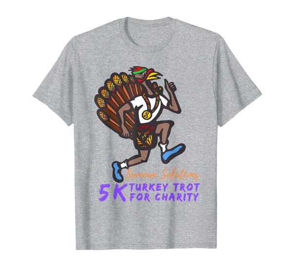 

5k turkey trot for charity crew neck sweater t-shirt, White;black