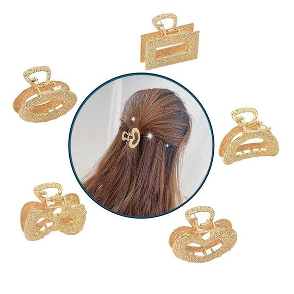 

hair clips & barrettes women fashion metal hairpin alloy bow heart type grip horsetail clip geometric accessories for gril hairwear, Golden;silver