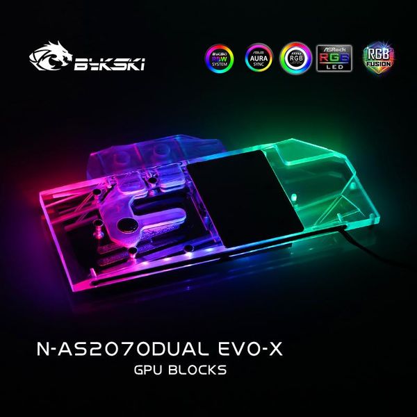 

bykski pc water cooling radiator gpu cooler video graphics card block for asus dual rtx2070 2060s evo n-as1660si-x fans & coolings