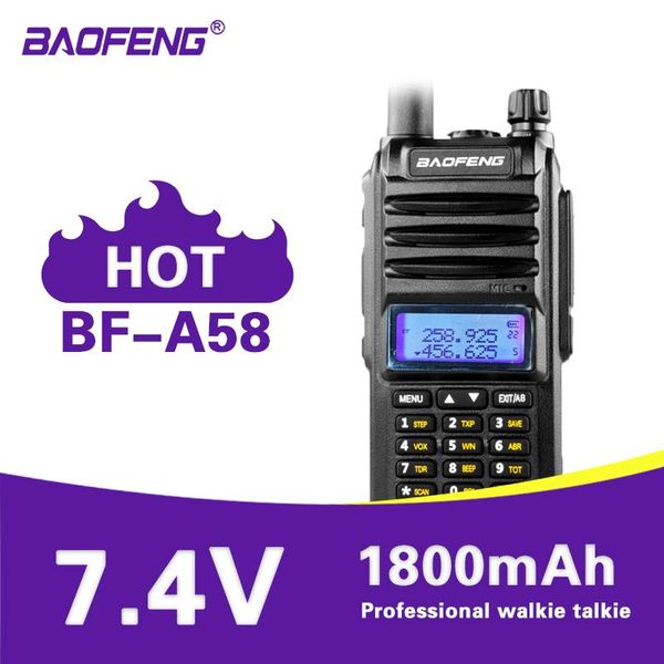 

walkie talkie 2021baofeng bf-a58 5w led screen ip57 waterproof hunting 10km two way high frequency transceiver