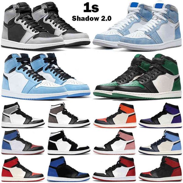 

men women basketball shoes 1s jumpman 1 shadow 2.0 hyper royal university blue banned rust pink pine green mens trainers sports sneakers