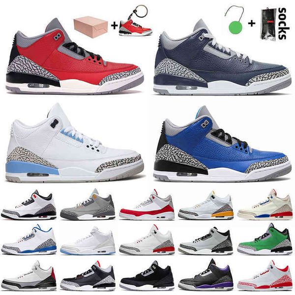 

with box jumpman 3 3s mens basketball shoes red cement georgetown midnight navy unc varsity royal cool grey court purple katrina trainers