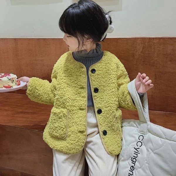

jackets 2-13 years children padded o neck coat for girls solid button thick warm toddler baby fall outwear 6 8 12, Blue;gray
