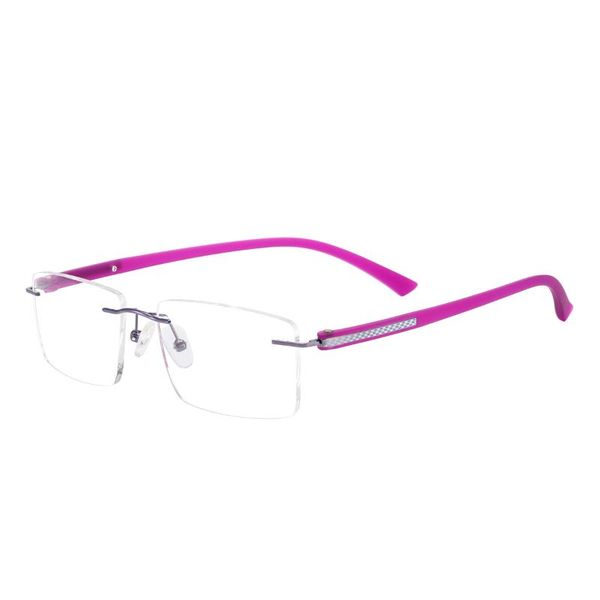 

fashion sunglasses frames men women colorful rectangular metal tr90 rimless glasses frame for prescription lenses, Black
