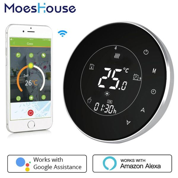 

smart home control bht-6000-gblw lcd touch screen electric underfloor heating thermostat backlight wifi 16a works with alexa google