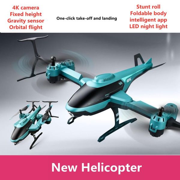 

drones rc aircraft helicopter toys with 4k camera foldable body wifi fpv led night light fall resistant four-axis drone