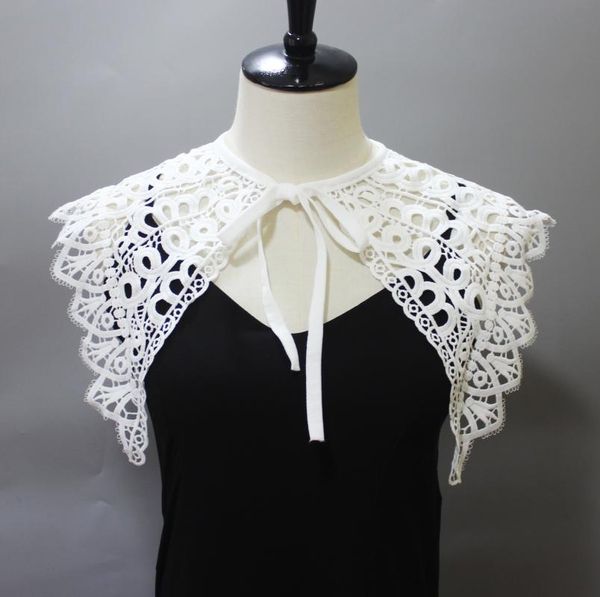 

bow ties women shirt shoulder shawl white detachable fake collars female retro half blouse false clothes accessories, Black;gray