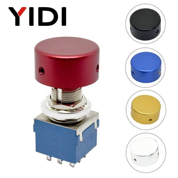 

smart home control 9 pin 3pdt foot guitar effect pedal box stomp switch latching solder with aluminum head nail cap wrench