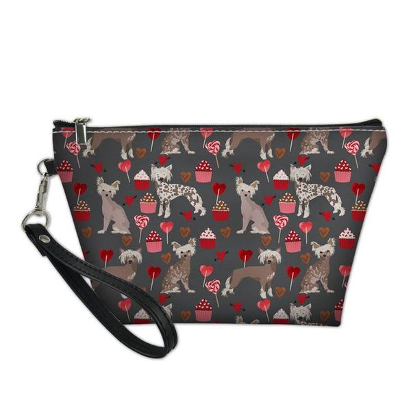 

cosmetic bags & cases ladies portable wash kit for travel necessity makeup bag women chinese crested printing females bolsa