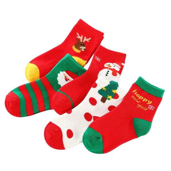 

christmas decorations 5 pairs lovely child socks funny children mid-tube
