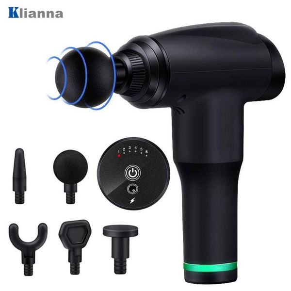 

massage gun 6 speed deep muscle body relaxation massager sport therapy pain relief slimming shaping fascial 5 heads