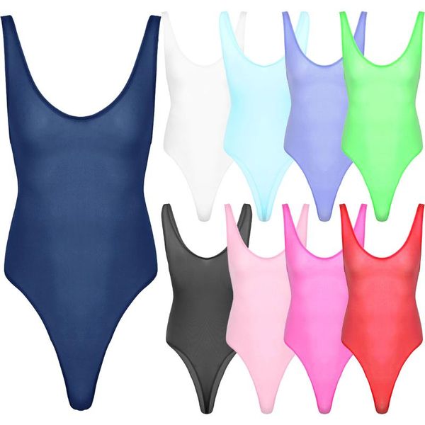 

men one-piece lingerie deep u neck elastic straps sleeveless high cut ultra-thin thong leotard homme bodysuit nightwear